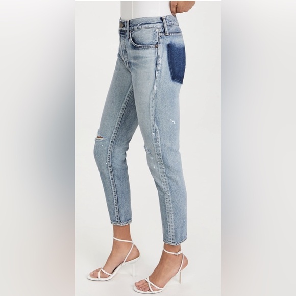 NWT Moussy Vintage Mv Maverick Tapered-Mid Jeans Light Blue III Made in Japan 26 - Picture 2 of 16